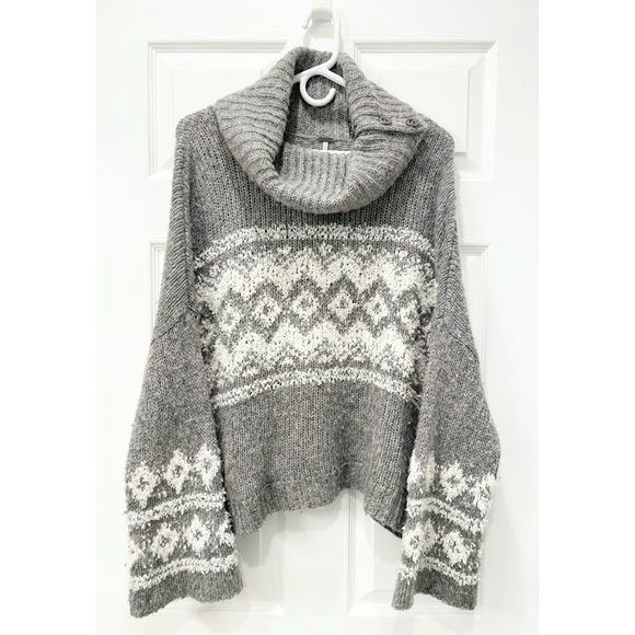 Free People Sweaters - Free People Ragnar Fair Isle Split Cowl Neck Sweater